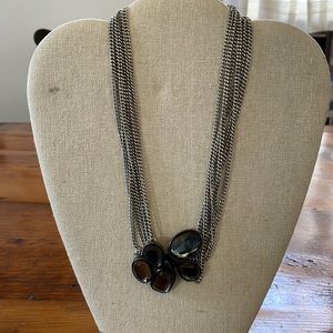 3/$20 Really cute silver colored chains and gray/black stones, bundle for price